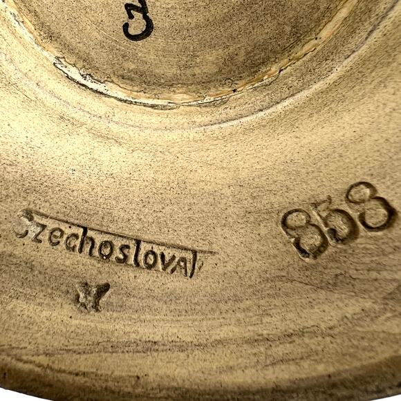 Czecho-Slovakia Erphila Art Pottery Vase Dragon Double Handles Czechosloval 858 - Picture 11 of 13